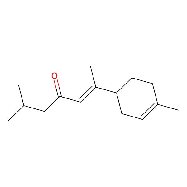 2D Structure of (E)-6-methyl-2-[(1R)-4-methylcyclohex-3-en-1-yl]hept-2-en-4-one