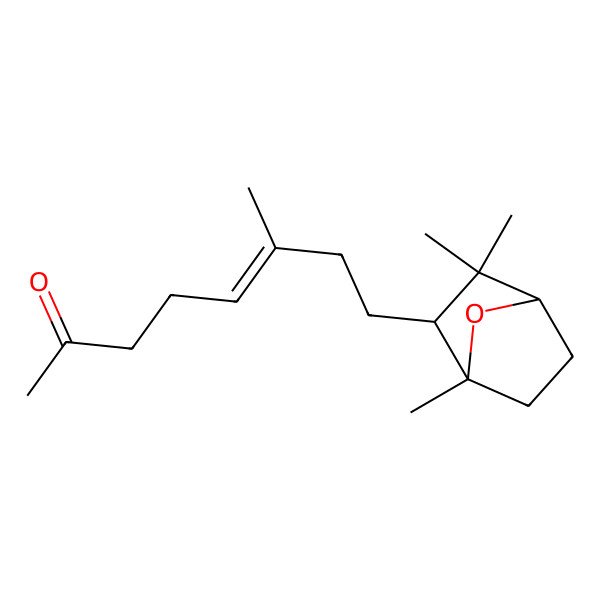2D Structure of (E)-6-methyl-8-[(1R,2S,4S)-1,3,3-trimethyl-7-oxabicyclo[2.2.1]heptan-2-yl]oct-5-en-2-one