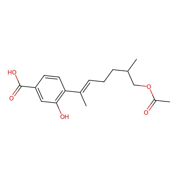 2D Structure of (E)-7-deoxy-7,8-didehydro-12-acetoxy-sydonic acid