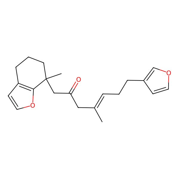 2D Structure of (E)-7-(furan-3-yl)-4-methyl-1-[(7S)-7-methyl-5,6-dihydro-4H-1-benzofuran-7-yl]hept-4-en-2-one