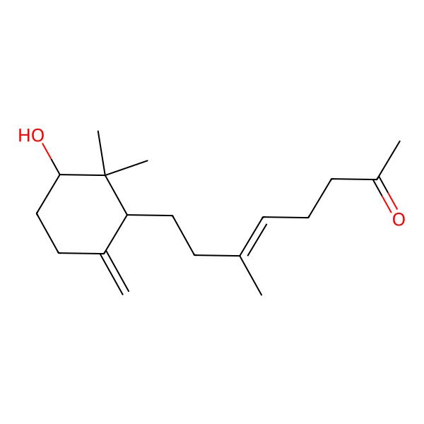 2D Structure of (E)-8-[(1R,3S)-3-hydroxy-2,2-dimethyl-6-methylidenecyclohexyl]-6-methyloct-5-en-2-one