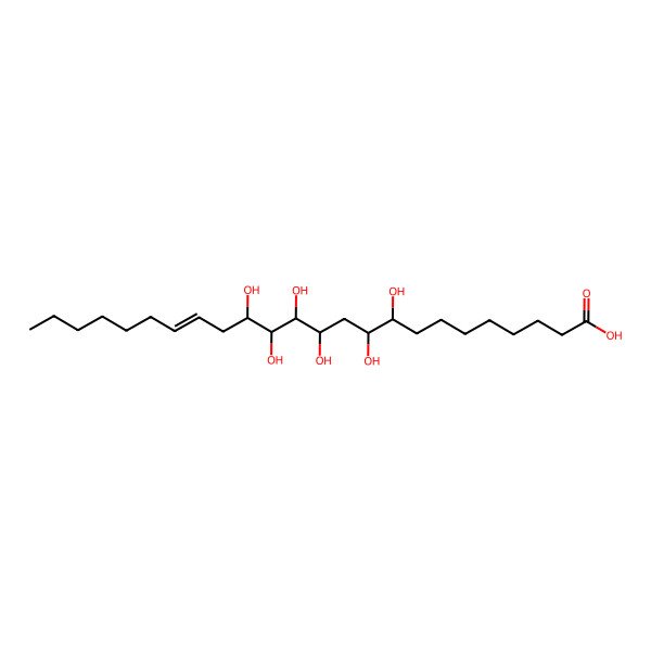 2D Structure of (E)-9,10,12,13,14,15-hexahydroxytetracos-17-enoic acid