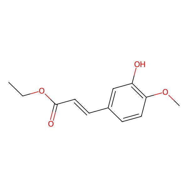 2D Structure of (E)-Ethyl 3-(3-hydroxy-4-methoxyphenyl)acrylate 2D Structure of (E)-Ethyl 3-(3-hydroxy-4-methoxyphenyl)acrylate