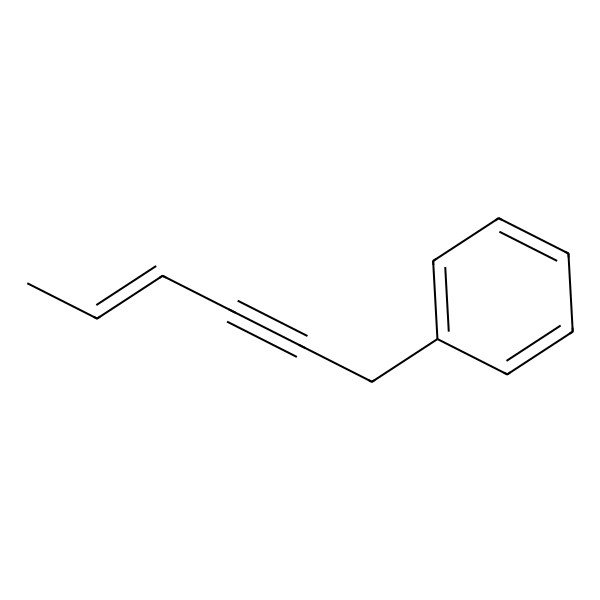 2D Structure of (e)-Hex-4-en-2-ynylbenzol