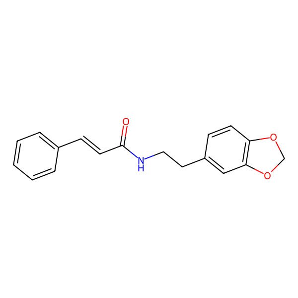 2D Structure of (E)-N-[2-(1,3-benzodioxol-5-yl)ethyl]-3-phenyl-prop-2-enamide