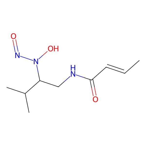 2D Structure of (E)-N-[2-[hydroxy(nitroso)amino]-3-methylbutyl]but-2-enamide