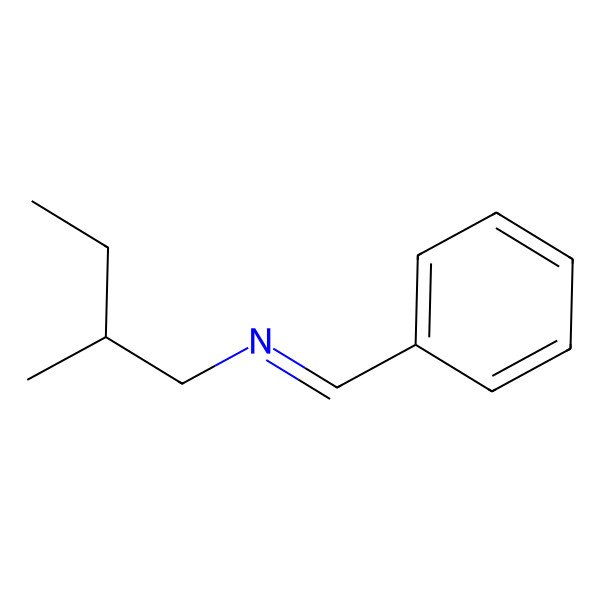 2D Structure of (E)-N-(2-methylbutyl)-1-phenylmethanimine