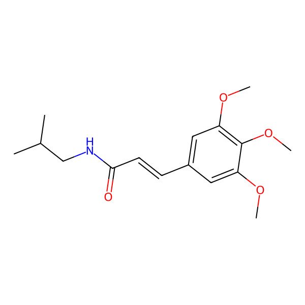 2D Structure of (E)-N-(2-methylpropyl)-3-(3,4,5-trimethoxyphenyl)prop-2-enamide 2D Structure of (E)-N-(2-methylpropyl)-3-(3,4,5-trimethoxyphenyl)prop-2-enamide