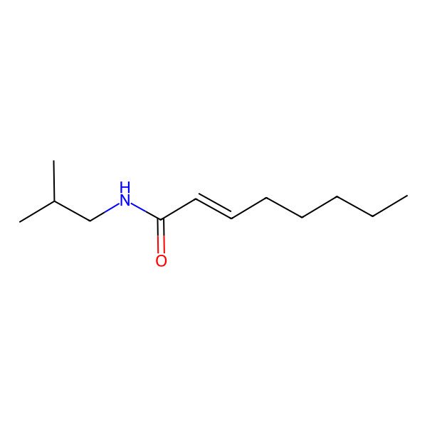 2D Structure of (E)-N-(2-methylpropyl)oct-2-enamide