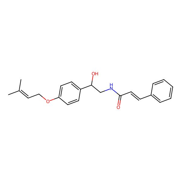 2D Structure of (E)-N-[(2R)-2-hydroxy-2-[4-(3-methylbut-2-enoxy)phenyl]ethyl]-3-phenylprop-2-enamide