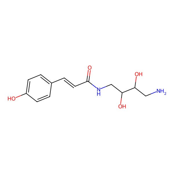 2D Structure of (E)-N-(4-amino-2,3-dihydroxybutyl)-3-(4-hydroxyphenyl)prop-2-enamide