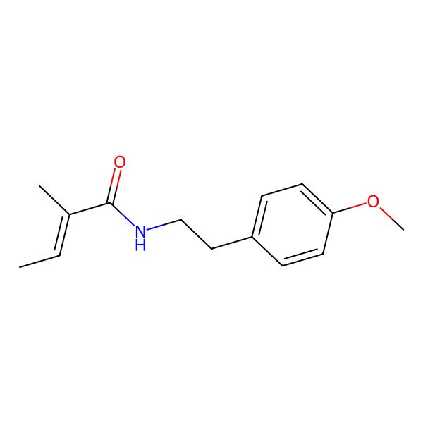 2D Structure of (e)-N-(4-methoxyphenethyl)-2-methylbut-2-enamide
