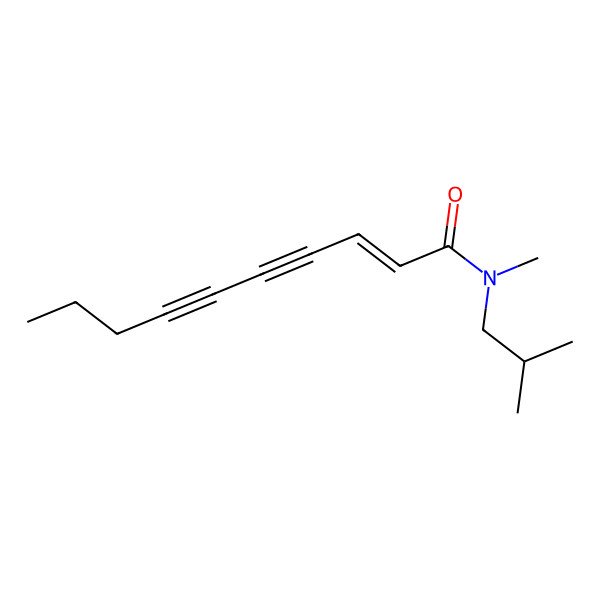 2D Structure of (E)-N-methyl-N-(2-methylpropyl)dec-2-en-4,6-diynamide