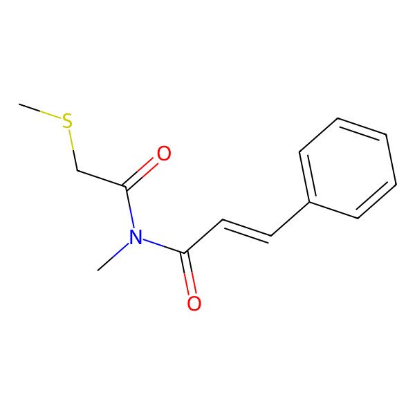 2D Structure of (E)-N-methyl-N-(2-methylsulfanylacetyl)-3-phenylprop-2-enamide