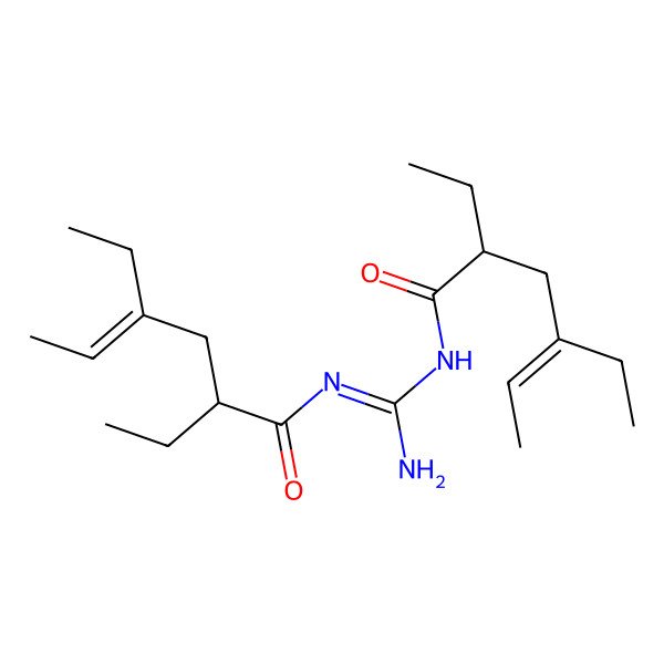 2D Structure of (E)-N-[N'-[(E)-2,4-diethylhex-4-enoyl]carbamimidoyl]-2,4-diethylhex-4-enamide