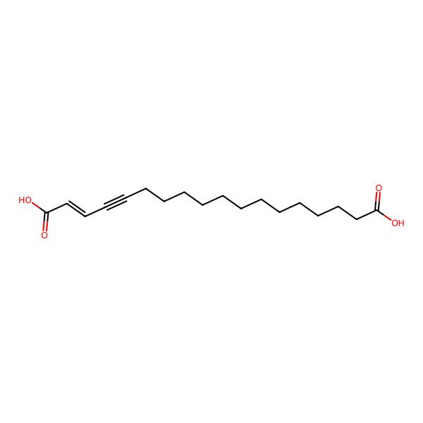 2D Structure of (E)-octadec-2-en-4-ynedioic acid