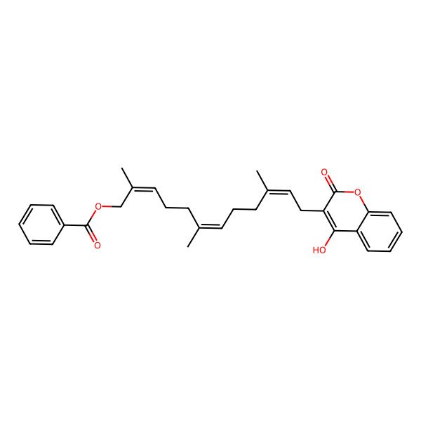 2D Structure of E-Omega-Benzoyloxyferulenol 2D Structure of E-Omega-Benzoyloxyferulenol