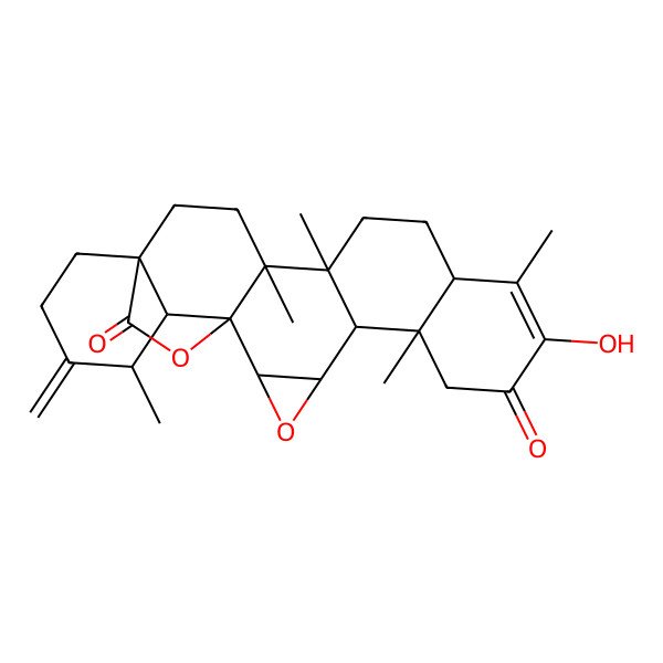 2D Structure of 9-Hydroxy-6,10,14,15,22-pentamethyl-21-methylidene-3,24-dioxaheptacyclo[16.5.2.01,15.02,4.05,14.06,11.018,23]pentacos-9-ene-8,25-dione
