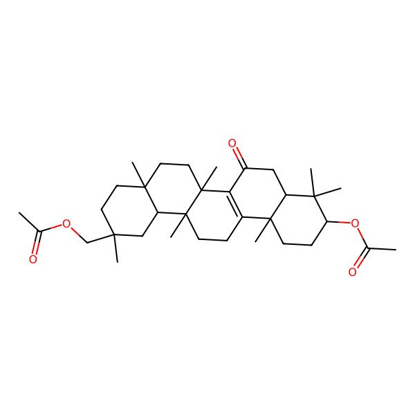 2D Structure of [(2R,4aS,6aS,8aR,10R,12aS,14aS,14bR)-10-acetyloxy-2,4a,6a,9,9,12a,14a-heptamethyl-7-oxo-3,4,5,6,8,8a,10,11,12,13,14,14b-dodecahydro-1H-picen-2-yl]methyl acetate