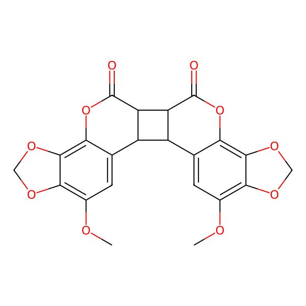2D Structure of 5,24-Dimethoxy-7,9,12,17,20,22-hexaoxaheptacyclo[13.11.0.02,14.03,11.06,10.018,26.019,23]hexacosa-3,5,10,18,23,25-hexaene-13,16-dione