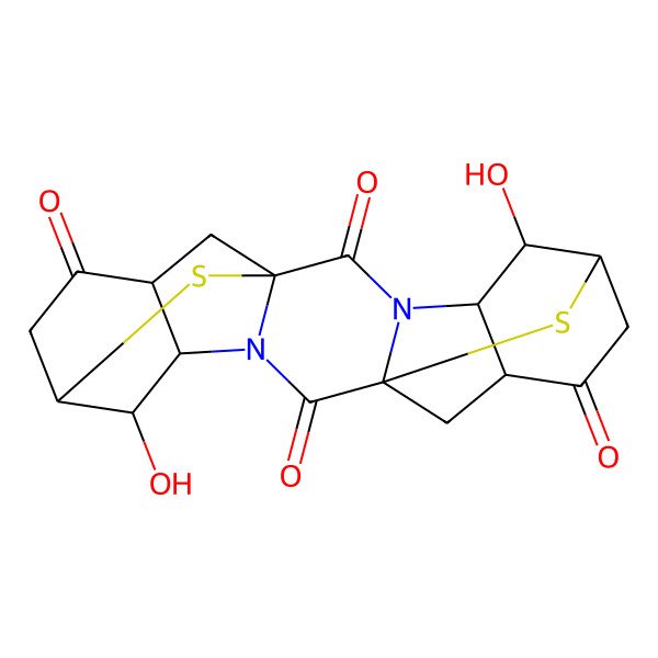 2D Structure of 5,15-Dihydroxy-21,22-dithia-3,13-diazaheptacyclo[14.4.1.16,11.01,13.03,11.04,9.014,19]docosane-2,8,12,18-tetrone