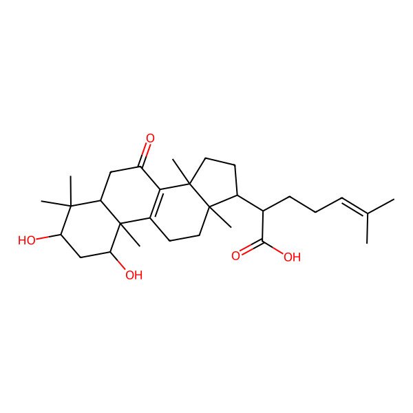 2D Structure of 2-(1,3-Dihydroxy-4,4,10,13,14-pentamethyl-7-oxo-1,2,3,5,6,11,12,15,16,17-decahydrocyclopenta[a]phenanthren-17-yl)-6-methylhept-5-enoic acid