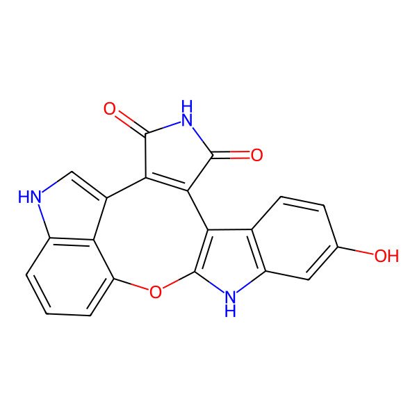 2D Structure of 11-hydroxy-16-oxa-4,14,22-triazahexacyclo[15.6.1.02,6.07,15.08,13.021,24]tetracosa-1(23),2(6),7(15),8(13),9,11,17,19,21(24)-nonaene-3,5-dione