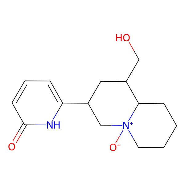 2D Structure of 6-[(1S,3R,5R,9aR)-1-(hydroxymethyl)-5-oxido-2,3,4,6,7,8,9,9a-octahydro-1H-quinolizin-5-ium-3-yl]-1H-pyridin-2-one