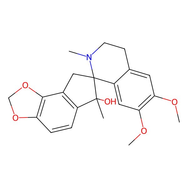 2D Structure of (6R,7R)-3',4',6,8-Tetrahydro-6',7'-dimethoxy-2',6-dimethylspiro[7H-indeno[4,5-D]-1,3-dioxole-7,1'(2'H)-isoquinolin]-6-OL