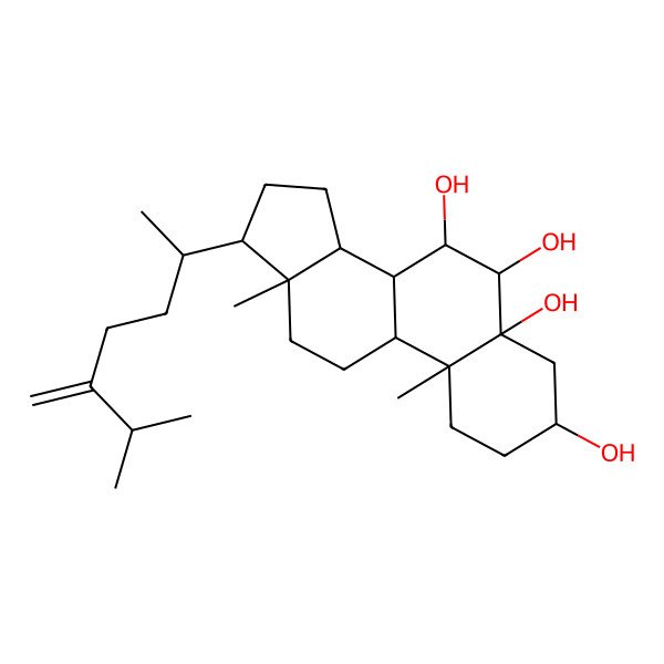 2D Structure of 10,13-Dimethyl-17-(6-methyl-5-methylideneheptan-2-yl)-1,2,3,4,6,7,8,9,11,12,14,15,16,17-tetradecahydrocyclopenta[a]phenanthrene-3,5,6,7-tetrol
