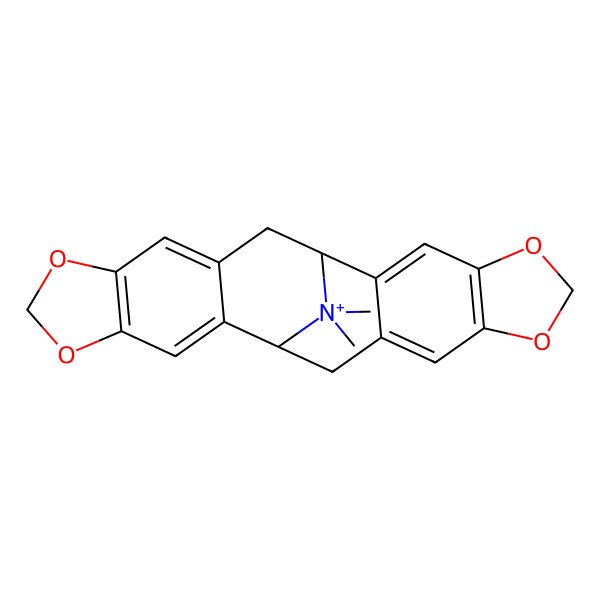 2D Structure of (1R,12R)-23,23-dimethyl-5,7,16,18-tetraoxa-23-azoniahexacyclo[10.10.1.02,10.04,8.013,21.015,19]tricosa-2,4(8),9,13,15(19),20-hexaene