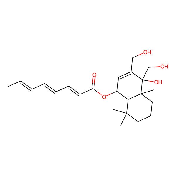 2D Structure of [4-hydroxy-3,4-bis(hydroxymethyl)-4a,8,8-trimethyl-5,6,7,8a-tetrahydro-1H-naphthalen-1-yl] octa-2,4,6-trienoate
