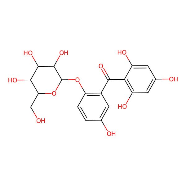 2D Structure of [5-hydroxy-2-[(2S,3R,4S,5S,6R)-3,4,5-trihydroxy-6-(hydroxymethyl)oxan-2-yl]oxyphenyl]-(2,4,6-trihydroxyphenyl)methanone