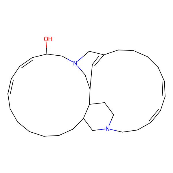 2D Structure of (4E,6Z,14R,18R,19Z,21E,29S,30R)-1,16-diazatetracyclo[27.3.1.112,16.014,30]tetratriaconta-4,6,12,19,21-pentaen-18-ol