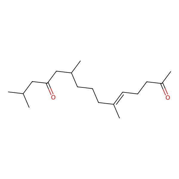 2D Structure of (E,10R)-6,10,14-trimethylpentadec-5-ene-2,12-dione