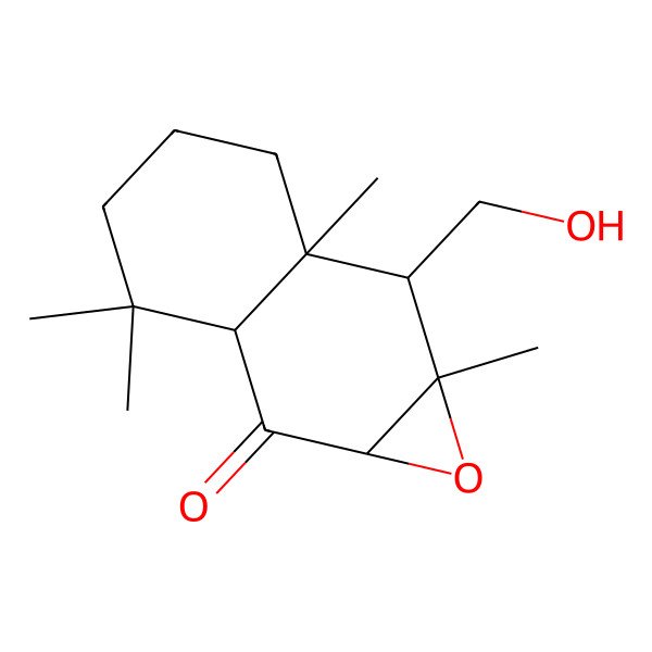 2D Structure of (1aR,2aS,6aS,7S,7aR)-7-(hydroxymethyl)-3,3,6a,7a-tetramethyl-1a,2a,4,5,6,7-hexahydronaphtho[2,3-b]oxiren-2-one