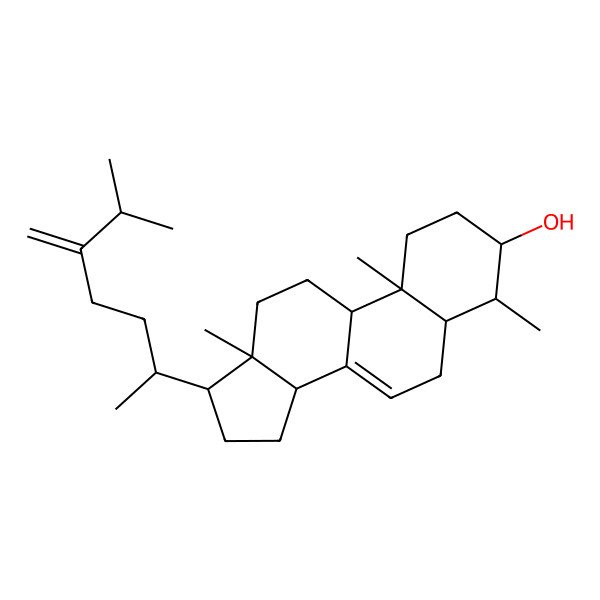 2D Structure of (3S,4S,5S,9S,10R,13S,14R,17R)-4,10,13-trimethyl-17-[(2R)-6-methyl-5-methylideneheptan-2-yl]-2,3,4,5,6,9,11,12,14,15,16,17-dodecahydro-1H-cyclopenta[a]phenanthren-3-ol