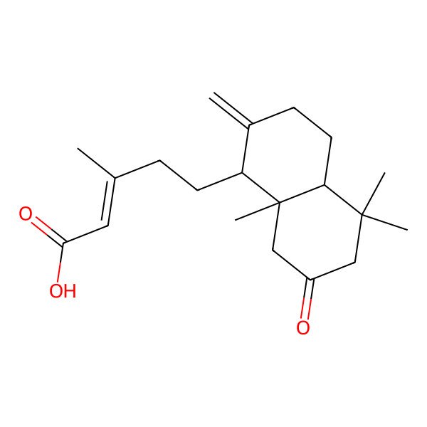 2D Structure of (Z)-5-[(1S,4aR,8aS)-5,5,8a-trimethyl-2-methylidene-7-oxo-1,3,4,4a,6,8-hexahydronaphthalen-1-yl]-3-methylpent-2-enoic acid