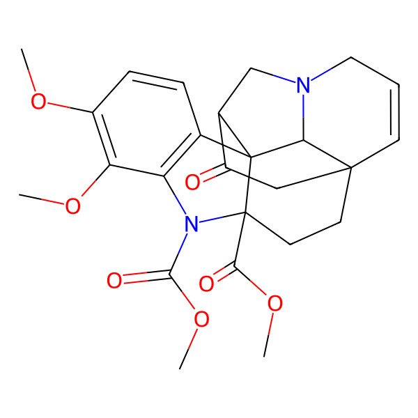 2D Structure of dimethyl (1R,4S,12R,13S,16R)-7,8-dimethoxy-17-oxo-5,14-diazahexacyclo[12.4.3.01,13.04,12.06,11.012,16]henicosa-6(11),7,9,19-tetraene-4,5-dicarboxylate