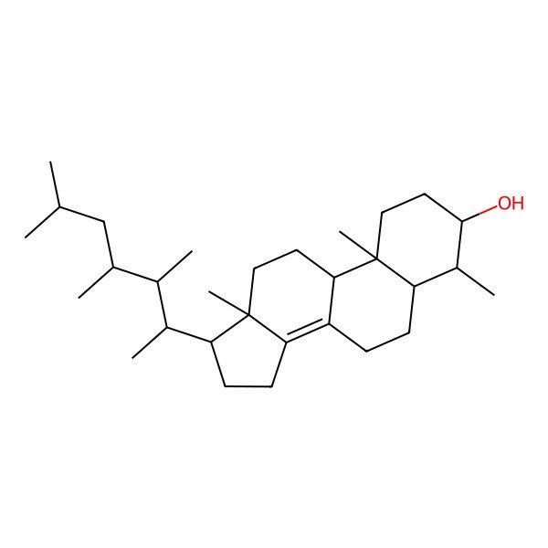 2D Structure of (3S,4S,5S,9R,10S,13R,17R)-4,10,13-trimethyl-17-[(2R,3S,4S)-3,4,6-trimethylheptan-2-yl]-2,3,4,5,6,7,9,11,12,15,16,17-dodecahydro-1H-cyclopenta[a]phenanthren-3-ol