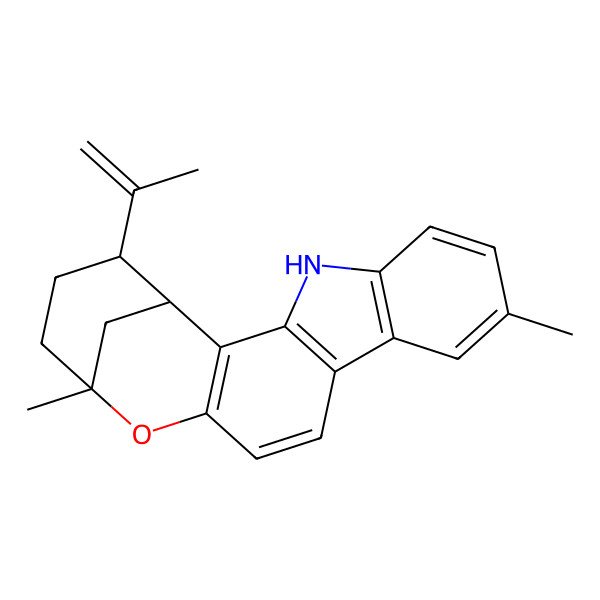 2D Structure of 8,16-Dimethyl-19-prop-1-en-2-yl-15-oxa-4-azapentacyclo[14.3.1.02,14.03,11.05,10]icosa-2(14),3(11),5(10),6,8,12-hexaene