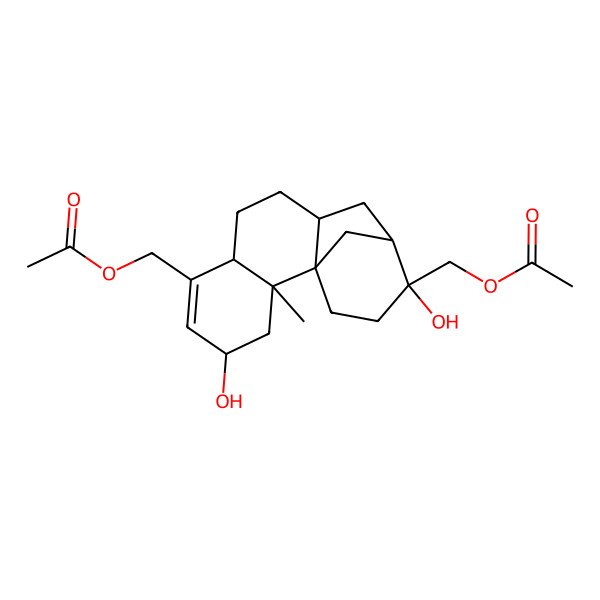 2D Structure of [13-(Acetyloxymethyl)-4,13-dihydroxy-2-methyl-6-tetracyclo[10.3.1.01,10.02,7]hexadec-5-enyl]methyl acetate