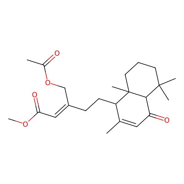 2D Structure of methyl 3-(acetyloxymethyl)-5-(2,5,5,8a-tetramethyl-4-oxo-4a,6,7,8-tetrahydro-1H-naphthalen-1-yl)pent-2-enoate