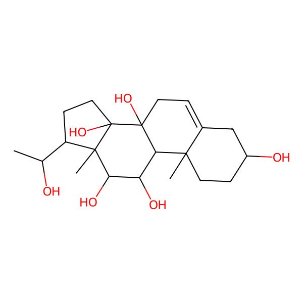 2D Structure of (3S,8S,9S,10R,11S,12S,13S,14R,17S)-17-[(1S)-1-hydroxyethyl]-10,13-dimethyl-2,3,4,7,9,11,12,15,16,17-decahydro-1H-cyclopenta[a]phenanthrene-3,8,11,12,14-pentol