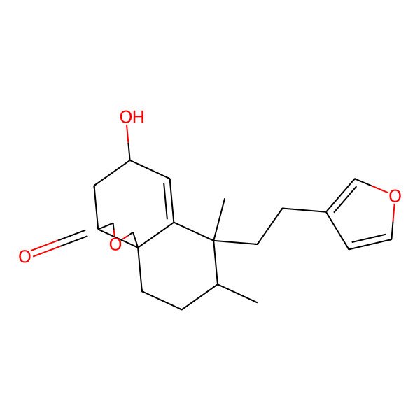 2D Structure of (3aS,5R,7S,8R,10aS)-7-[2-(furan-3-yl)ethyl]-5-hydroxy-7,8-dimethyl-3a,4,5,8,9,10-hexahydro-1H-benzo[d][2]benzofuran-3-one