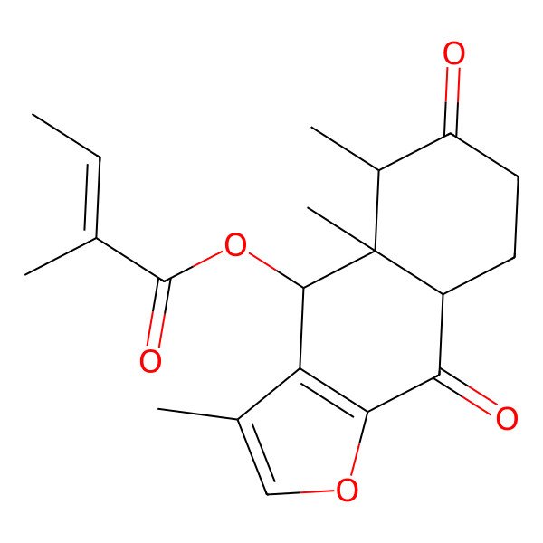 2D Structure of [(4S,4aR,5R,8aR)-3,4a,5-trimethyl-6,9-dioxo-5,7,8,8a-tetrahydro-4H-benzo[f][1]benzofuran-4-yl] (Z)-2-methylbut-2-enoate