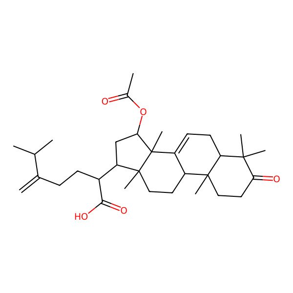 2D Structure of 2-(15-Acetyloxy-4,4,10,13,14-pentamethyl-3-oxo-1,2,5,6,9,11,12,15,16,17-decahydrocyclopenta[a]phenanthren-17-yl)-6-methyl-5-methylideneheptanoic acid
