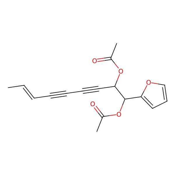 2D Structure of [(E,1S,2S)-1-acetyloxy-1-(furan-2-yl)non-7-en-3,5-diyn-2-yl] acetate