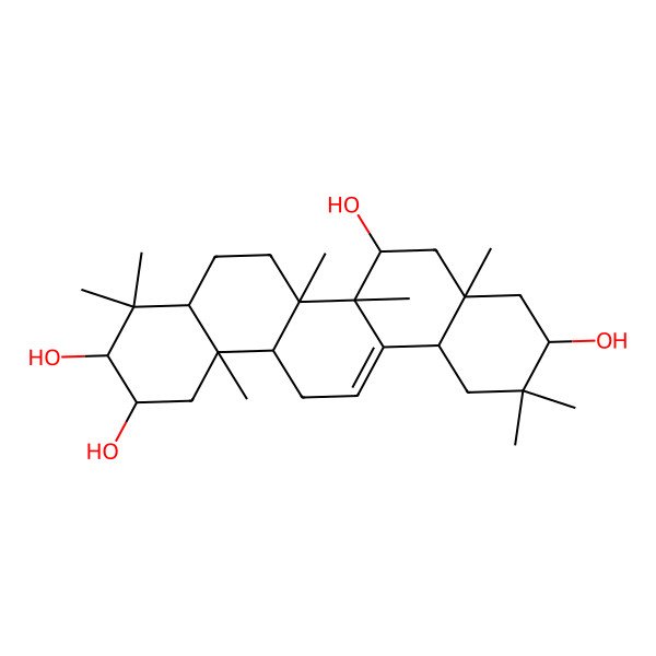 2D Structure of 4,4,6a,6b,8a,11,11,14b-Octamethyl-1,2,3,4a,5,6,7,8,9,10,12,12a,14,14a-tetradecahydropicene-2,3,7,10-tetrol