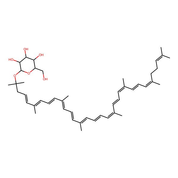 2D Structure of (2R,3S,4S,5R,6S)-2-(hydroxymethyl)-6-[(4E,6E,8E,10E,12E,14E,16E,18E,20E,22E,24E,26E)-2,6,10,14,19,23,27,31-octamethyldotriaconta-4,6,8,10,12,14,16,18,20,22,24,26,30-tridecaen-2-yl]oxyoxane-3,4,5-triol